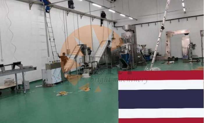 Corn puff extruder machine at a customers food production site in Thailand Corn puff extruder machine at a customers food production site in Thailand